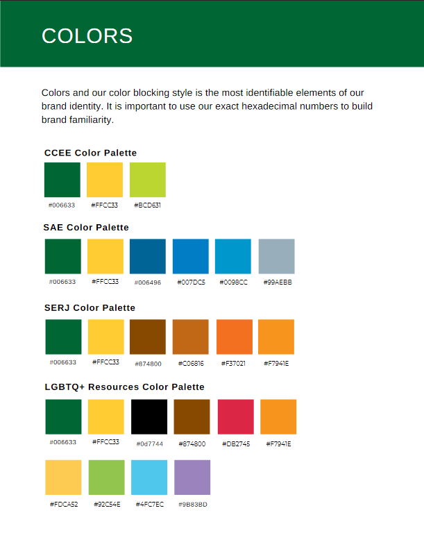 example of color palette deliverable for a brand identity refresh