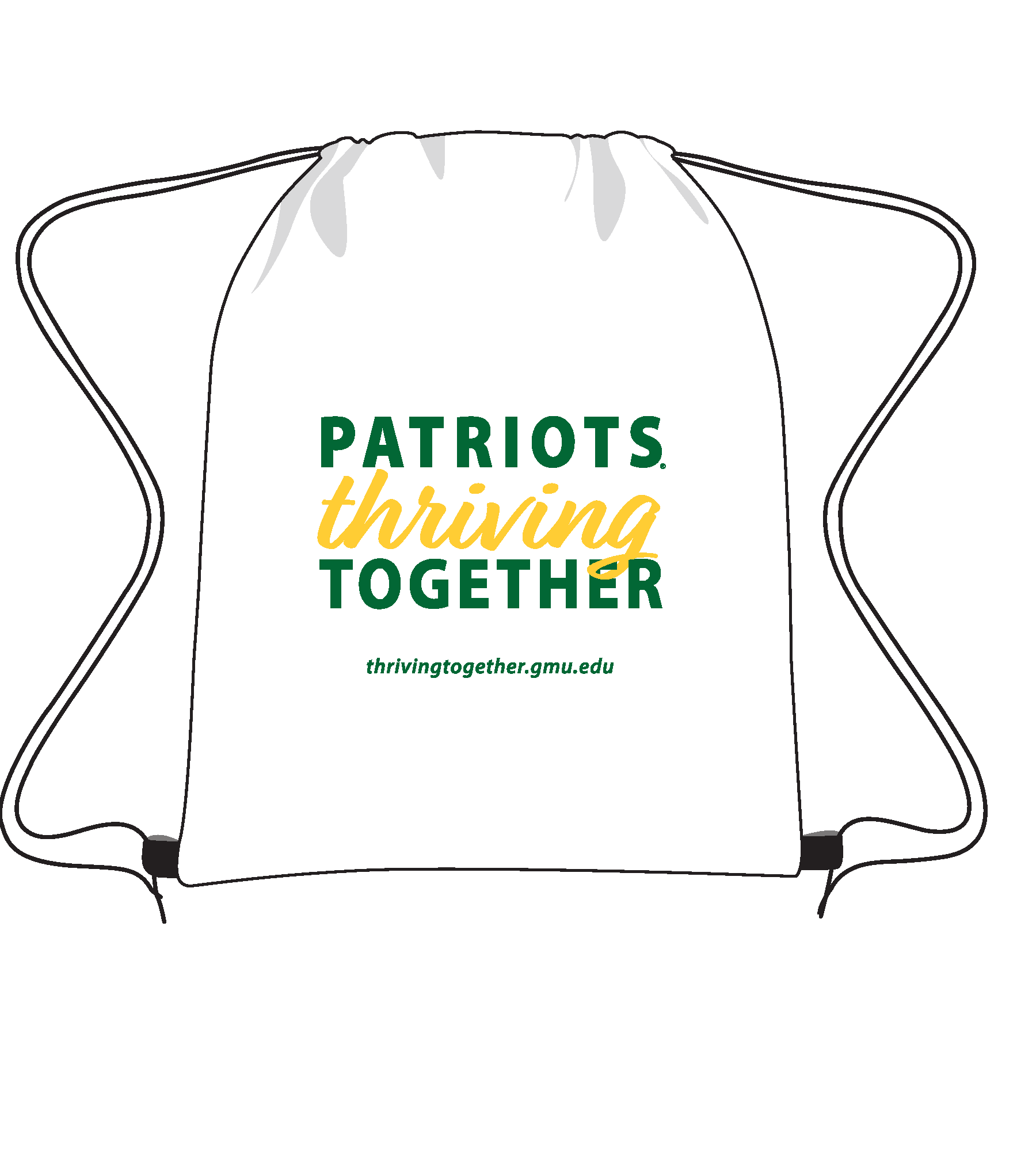Patriots Thiving Together Branded Drawstring Bag Example
